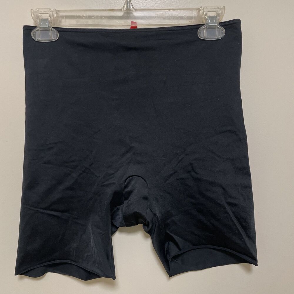 Spanx Black Ultra High Waisted Shaper Tummy Slimming Shorts Camo Liner Large